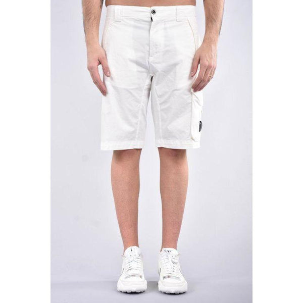 CP COMPANY WHITE CARGO SHORTS