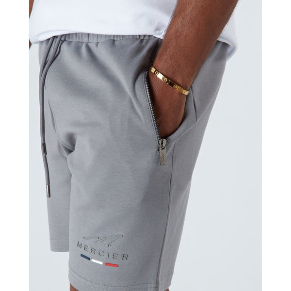 Mercier Pebble Grey Raised Signature Shorts