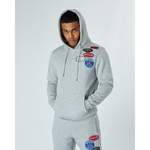 Mercier Grey Marl Paris Badge Hoodie