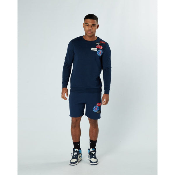 Mercier Navy Paris Badge Shorts