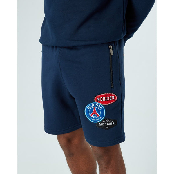 Mercier Navy Paris Badge Shorts