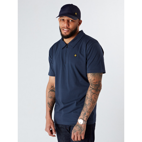 TERRACE CULT PREMIUM JERSEY POLO NAVY