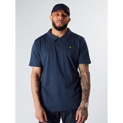 TERRACE CULT PREMIUM JERSEY POLO NAVY