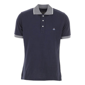 VIVIENNE WESTWOOD - CONTRAST COLLAR POLO - NAVY