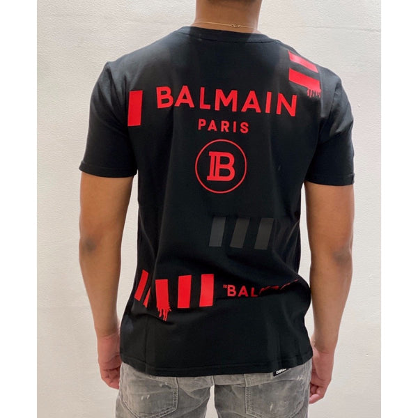 BALMAIN RED STRIPE TEE