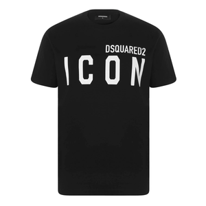 DSQUARED ICON COTTON T-SHIRT IN BLACK