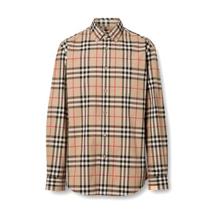 BURBERRY COTTON POPLIN SHIRT IN ARCHIVE BEIGE