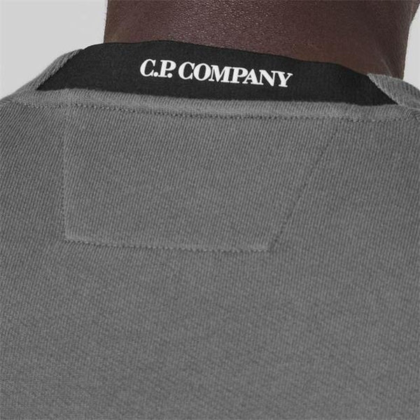 CP COMPANY LOGO PATCH SWEATER CHARCOAL