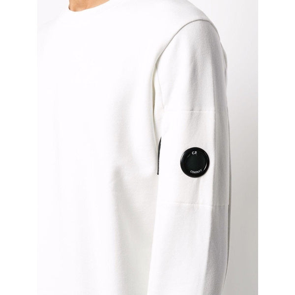 CP COMPANY LOGO PATCH SWEATER WHITE