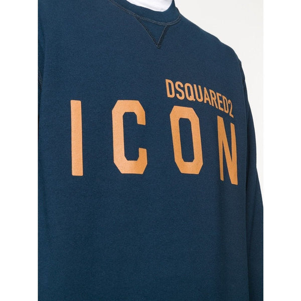 DSQUARED2 ICON PRINT SWEATER IN NAVY-BRONZE