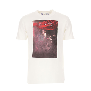 OFF-WHITE CARAVAGGIO LOGO PRINT T-SHIRT IN WHITE