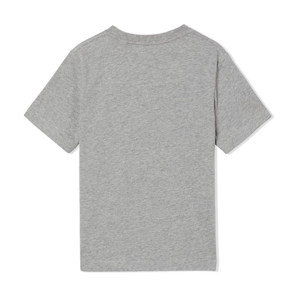 BURBERRY BOYS JUNIOR LOGO PRINT T-SHIRT IN GREY