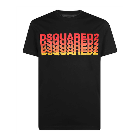 DSQUARED OMBRE LOGO T-SHIRT IN BLACK