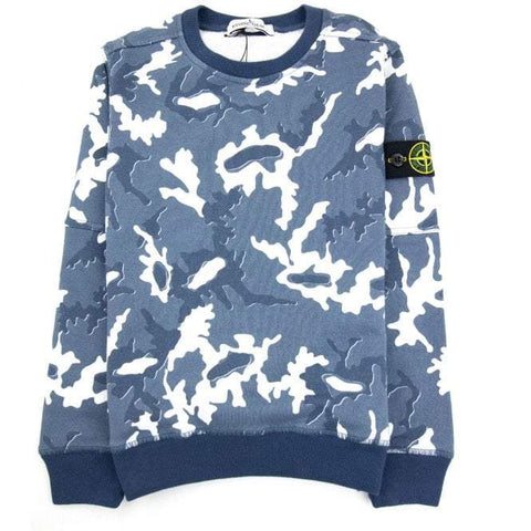 STONE ISLAND JUNIOR BLUE CAMO SWEAT