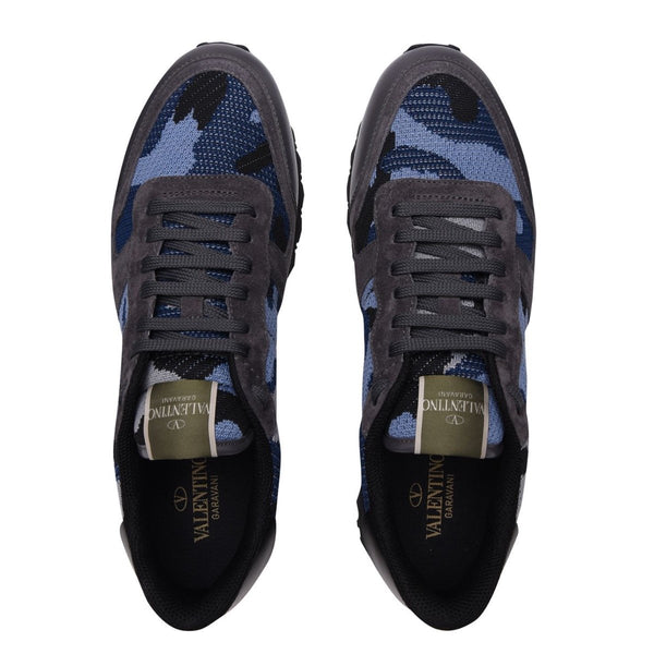 VALENTINO ROCKRUNNER BLUE CAMOUFLAGE TRAINERS