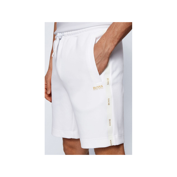 BOSS 'SALBO ICONIC' SHORT SET IN WHITE/GOLD